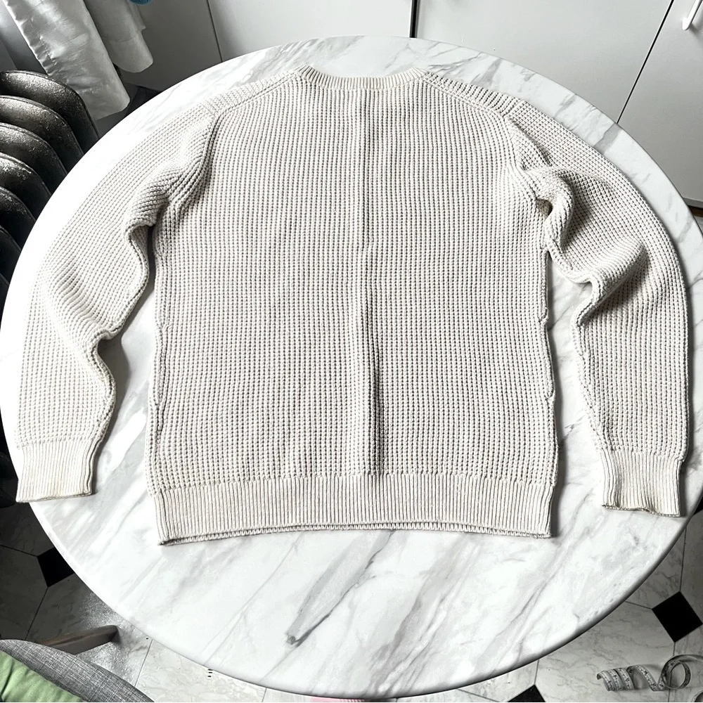 J. Crew Men's Textured Cream Crewneck Sweater Cotton Size S